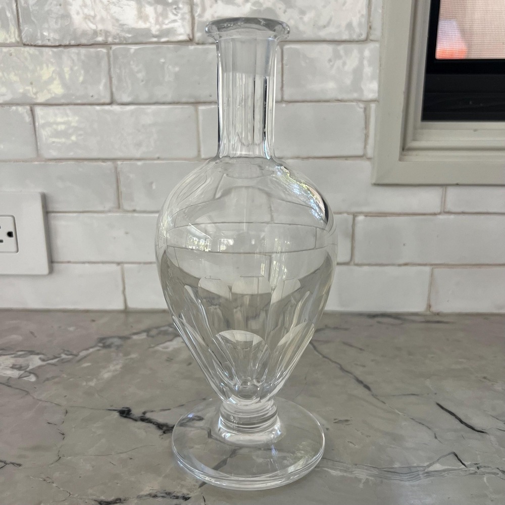 Crystal decanter no stopper resembles baccarat